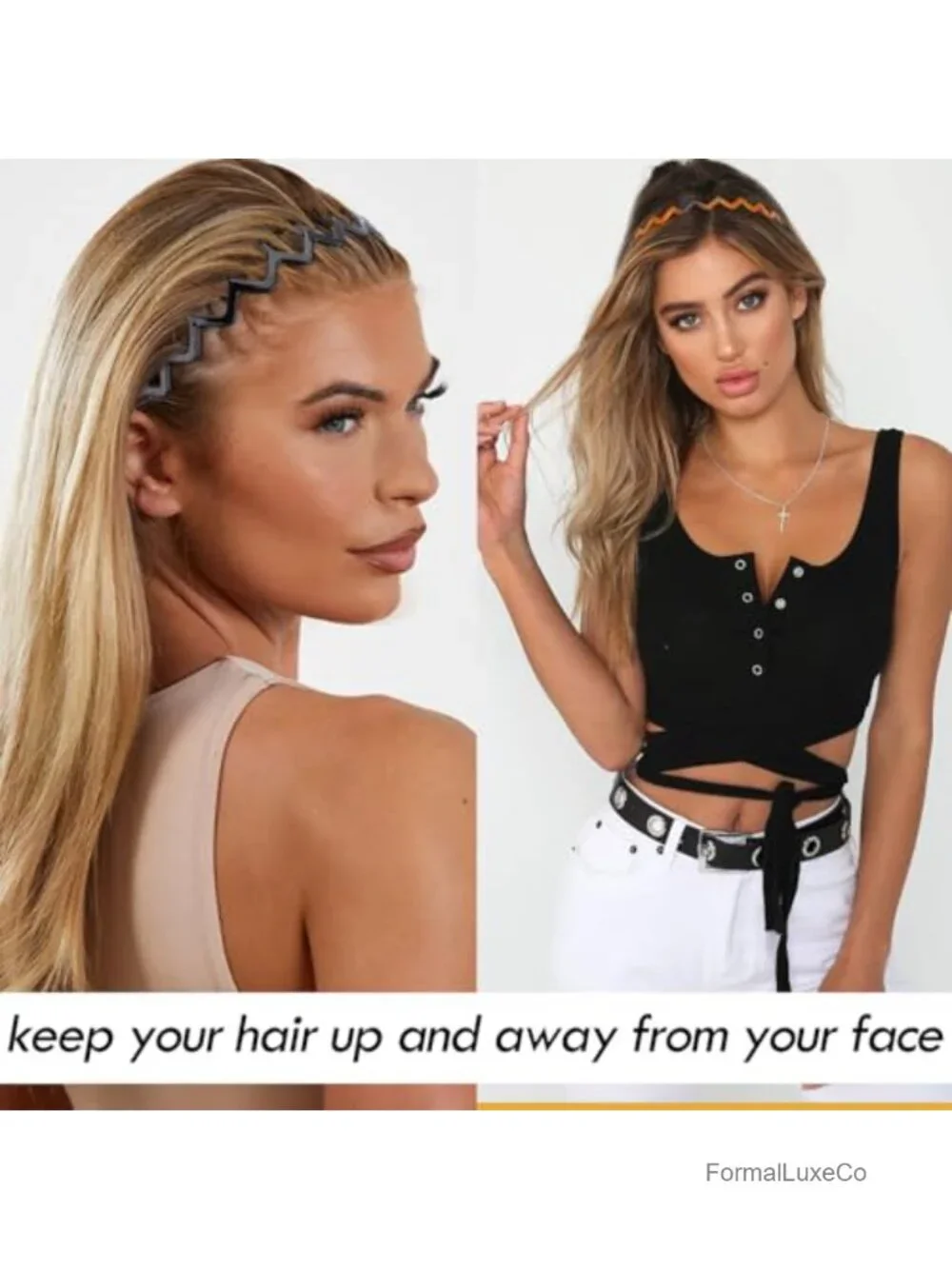Zig Zag Plastic Comb Claw Headbands for Women Girls 90s Wavy Teeth Non-Slip